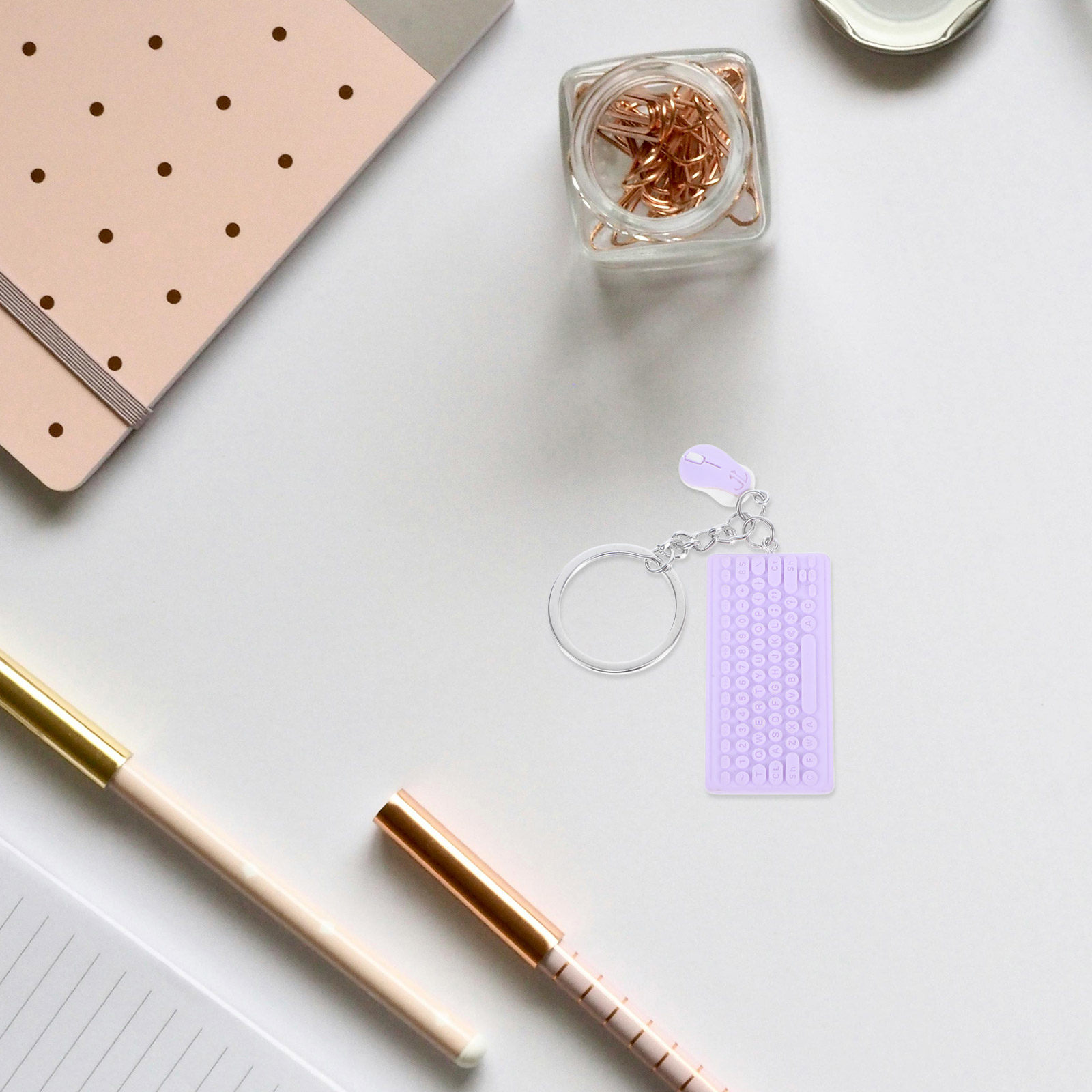 Tech Keychain Accessories - Mini Keyboard Mouse Keychain Cute Tech