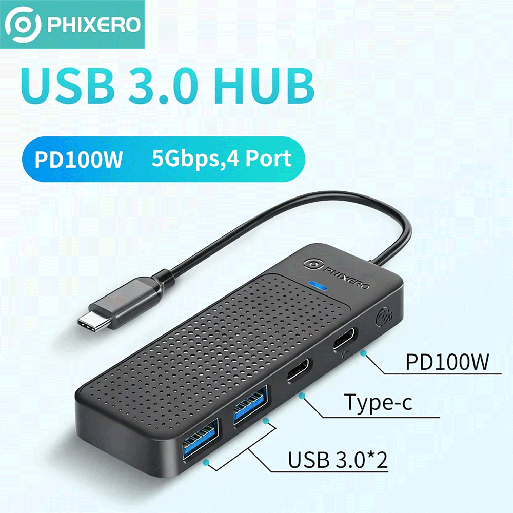 Tech Accessories Pc - PHIXERO 5Gbps 4-in-1 USB3.0 Hub USB