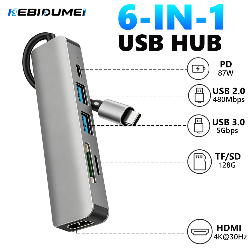 KEBIDUMEI 6 in 1 USB 3.0 HUB T - Tech Accessories Pc ulasan dan harga