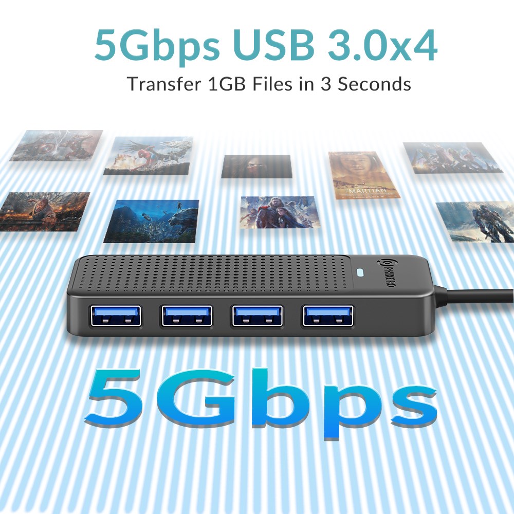 PHIXERO 5Gbps 4-in-1 USB3.0 Hu - Tech Accessories Pc ulasan dan harga