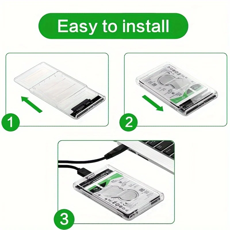 Transparent 2.5 Inch HDD Enclo - Portable Ssd Enclosure ulasan dan harga