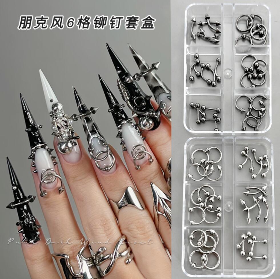 30pcs Mixed Punk Pierced Rivet - Tech Accessories Box ulasan dan harga