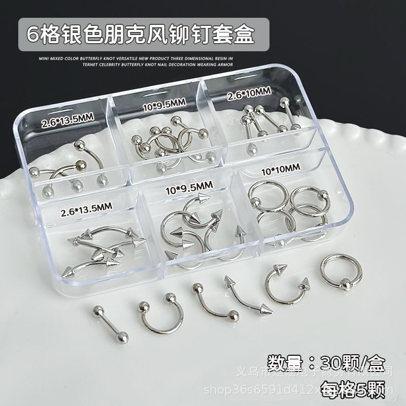 30pcs Mixed Punk Pierced Rivet - Tech Accessories Box ulasan dan harga