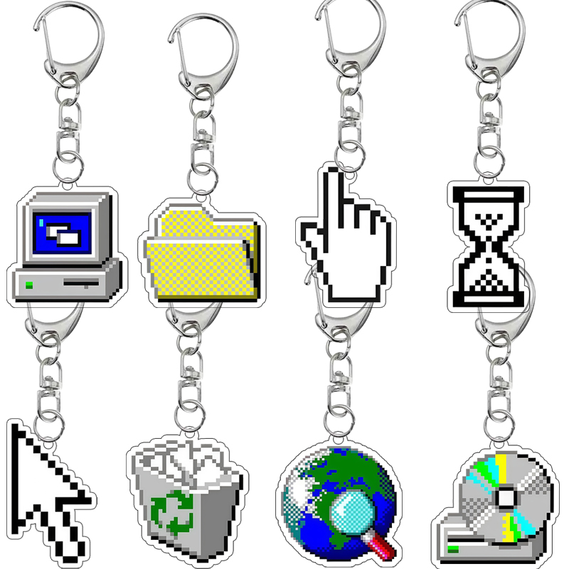 Creative Double-sided Print Re - Tech Keychain Accessories ulasan dan harga