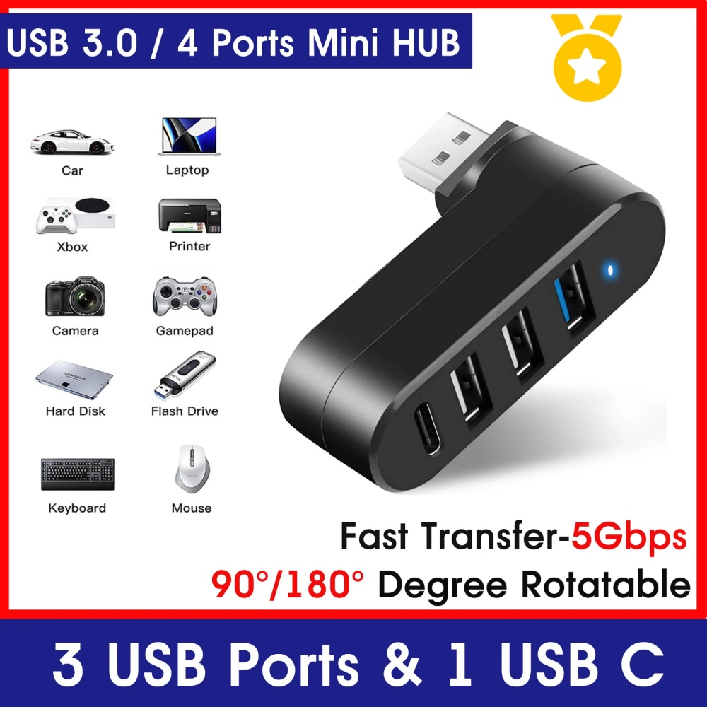 Mini Splitter 4 Ports USB Hub  - Tech Accessories Pc ulasan dan harga